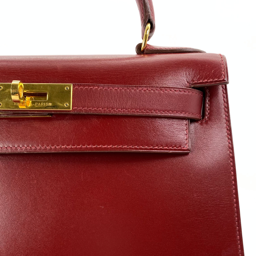 Renzo, 1992 Kelly 28 Sellier Rouge H Boxcalf with stamp 〇V