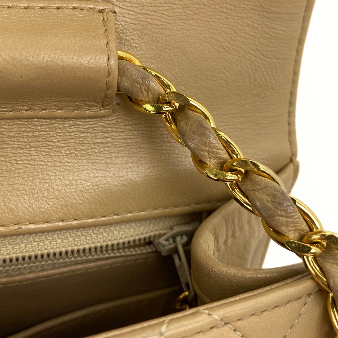 Yejun, 1 Series Double Turn Lock Beige Lambskin with seal and card