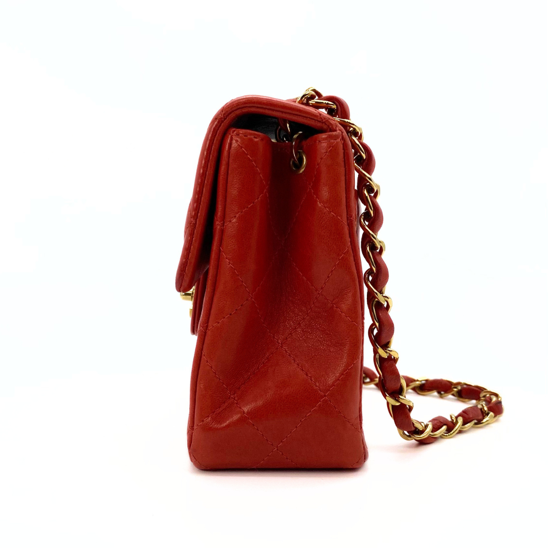 Lola, 6 Series Mini Square 17 Red Lambskin with seal only
