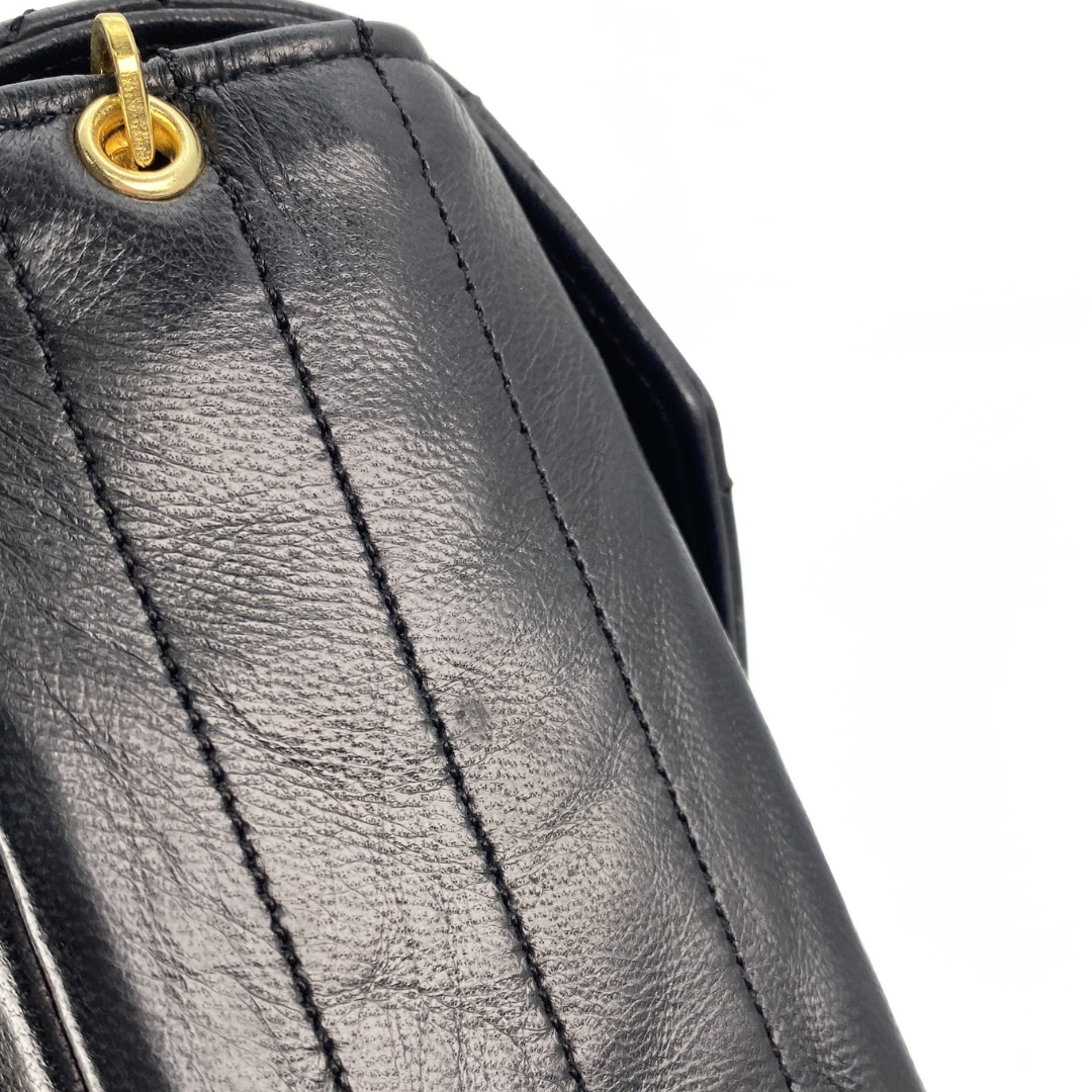 Reina, 0 Series Half Moon Black Lambskin with seal only