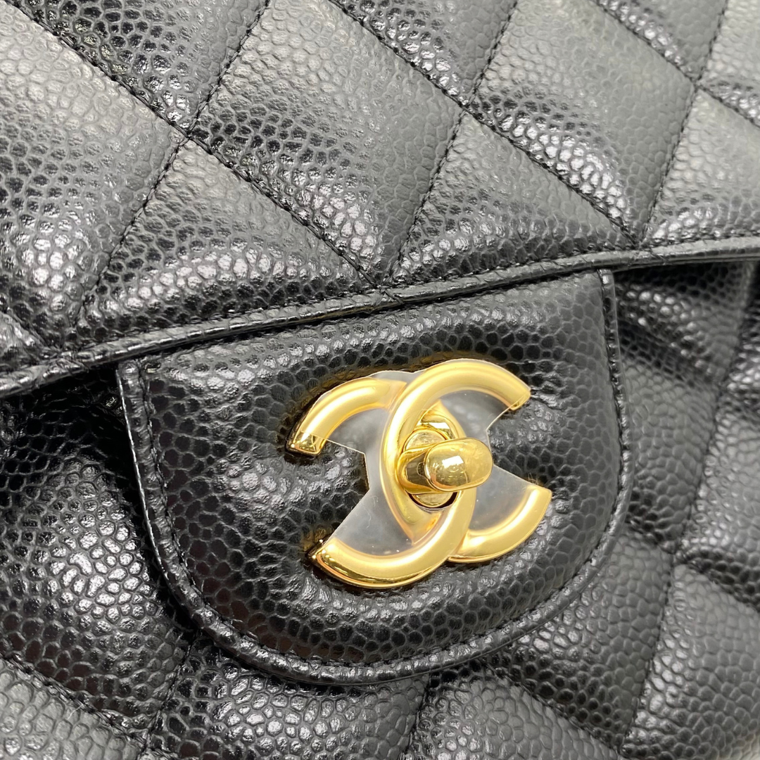 Callahan, 31 Series Jumbo Black Caviar Gold Hardware with seal and card