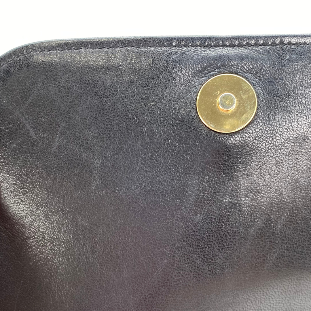 Rodion, 0 Series Black Lambskin Wallet On Chain with seal and card