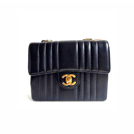 Celeste, 2 Series Square 17cm Mademoiselle Black Lambskin with seal and card