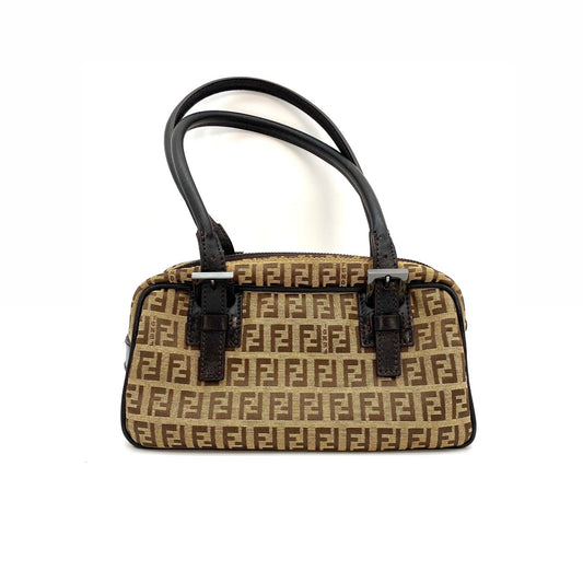 FENZUCH, Fendi Zucchino Beige and Brown Shoulder Bag