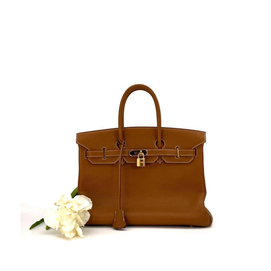 Raesha, 2006 Birkin 35 Gold Togo with stamp □J