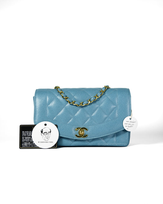 Choejor, 3 Series Small Diana Blue Caviar with seal and card