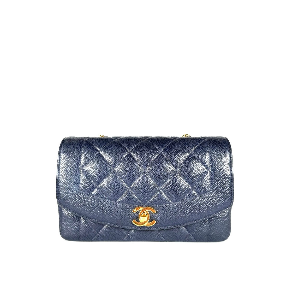 Petra, 2 Series Small Diana Navy Caviar with seal and card