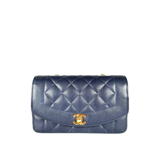 Petra, 2 Series Small Diana Navy Caviar with seal and card