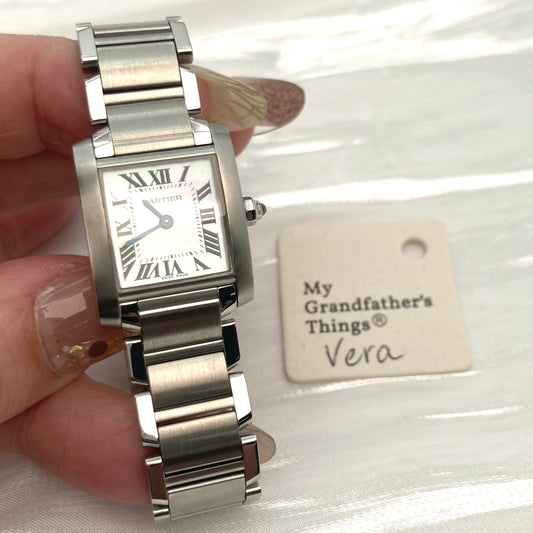 Vera, Cartier Tank Francaise MOP