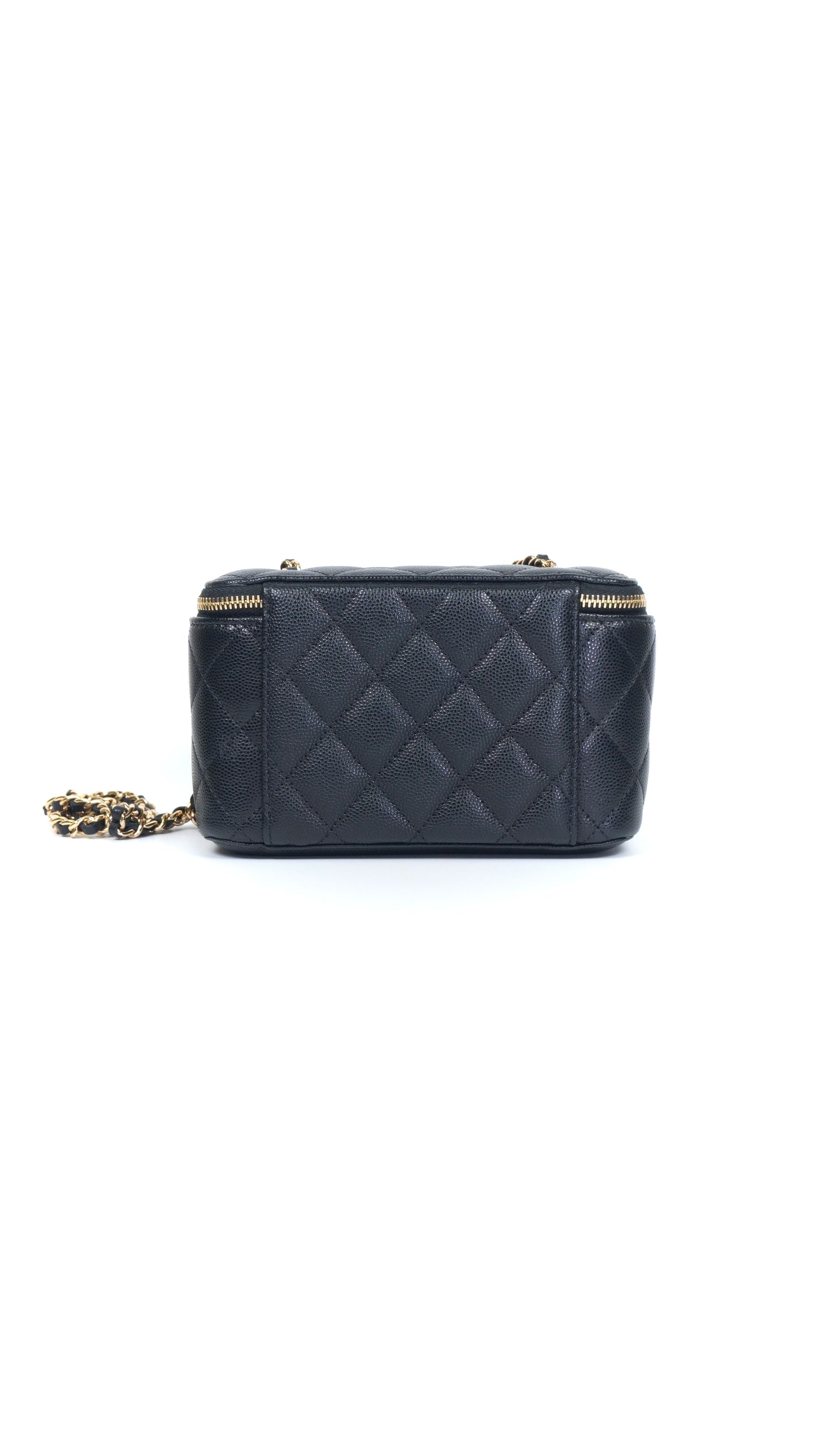 2021 Black Caviar Quilted Vanity Case with GHW