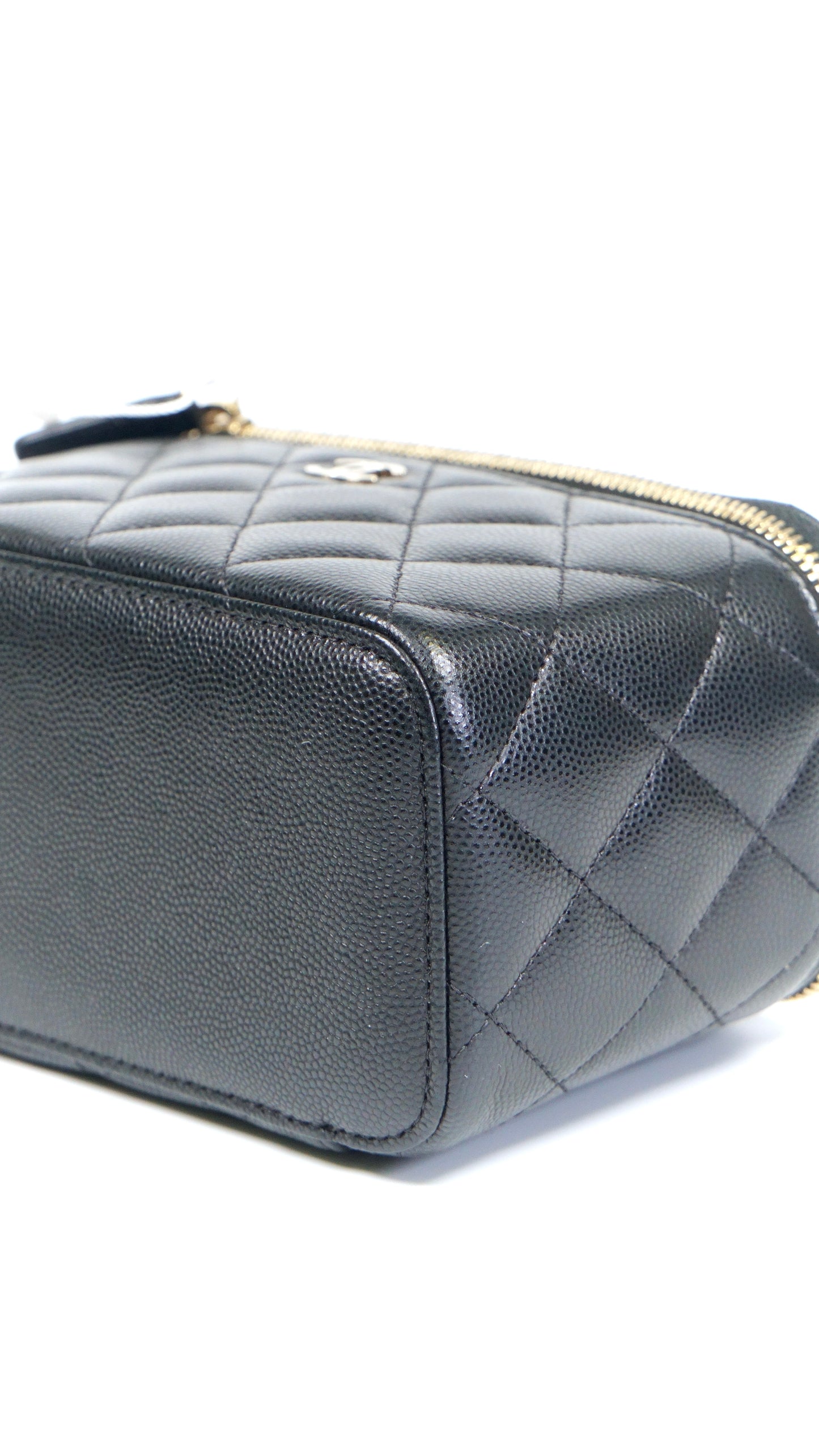 2021 Black Caviar Quilted Vanity Case with GHW