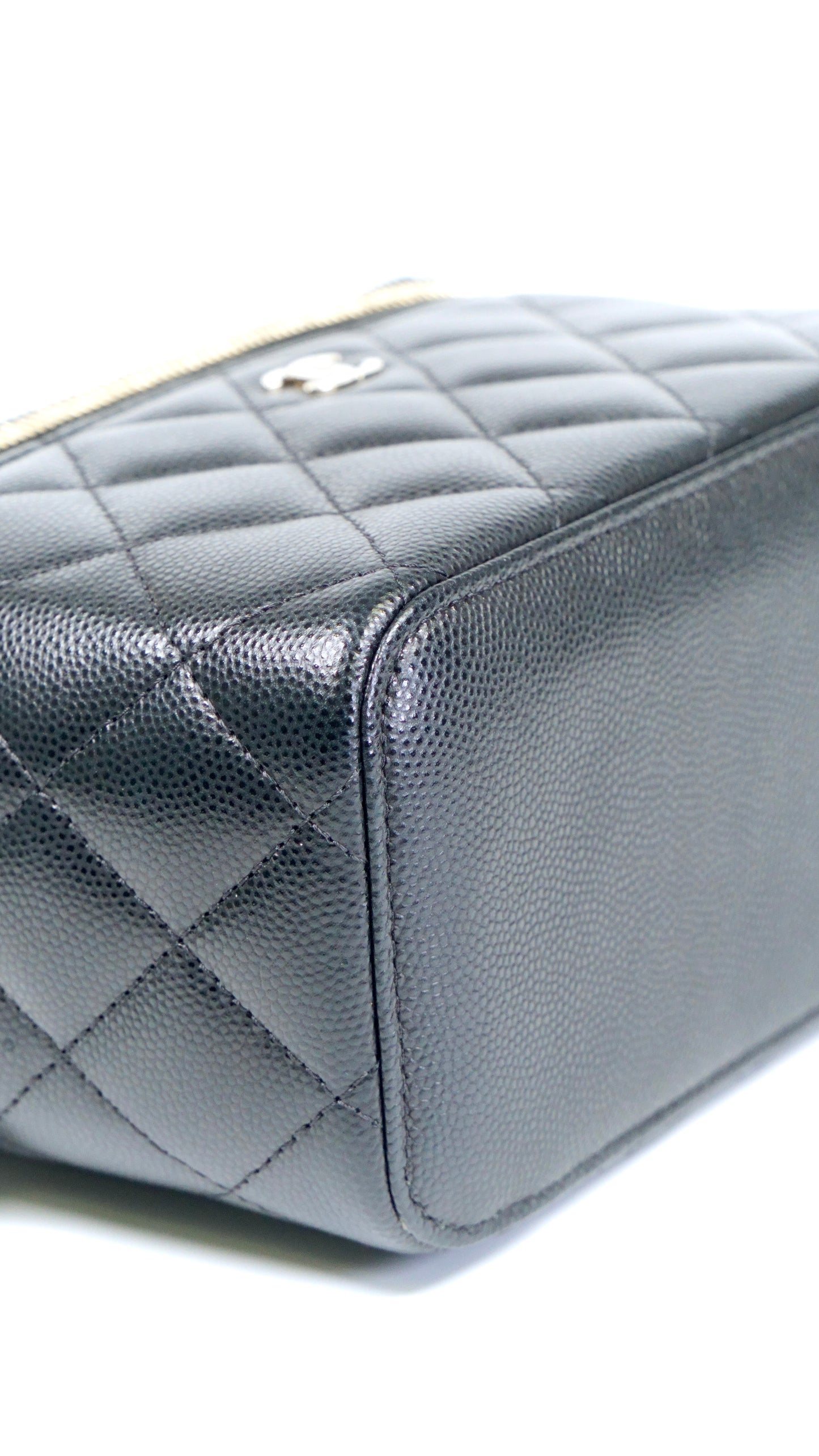 2021 Black Caviar Quilted Vanity Case with GHW