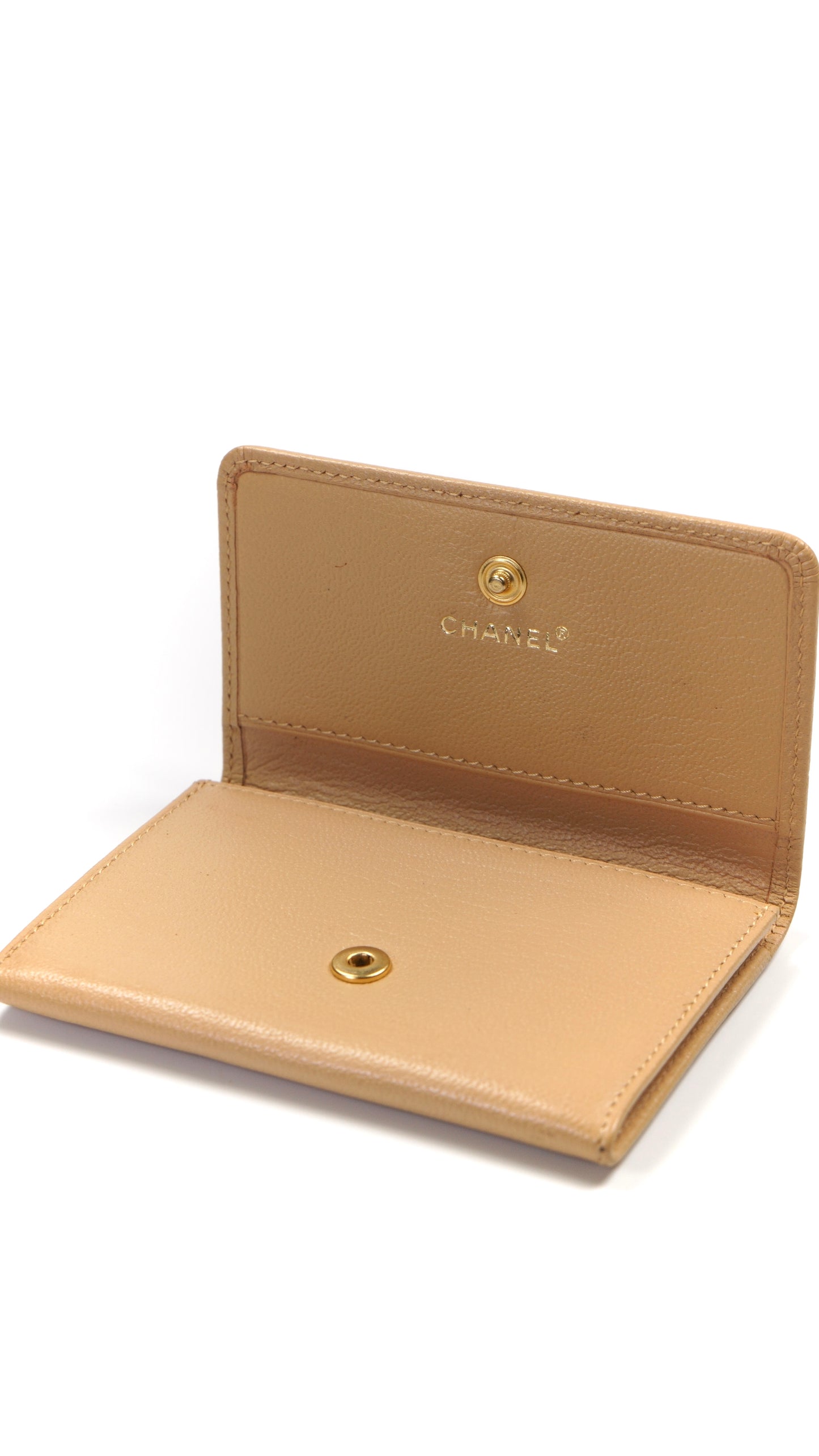 7 series dark beige caviar card holder