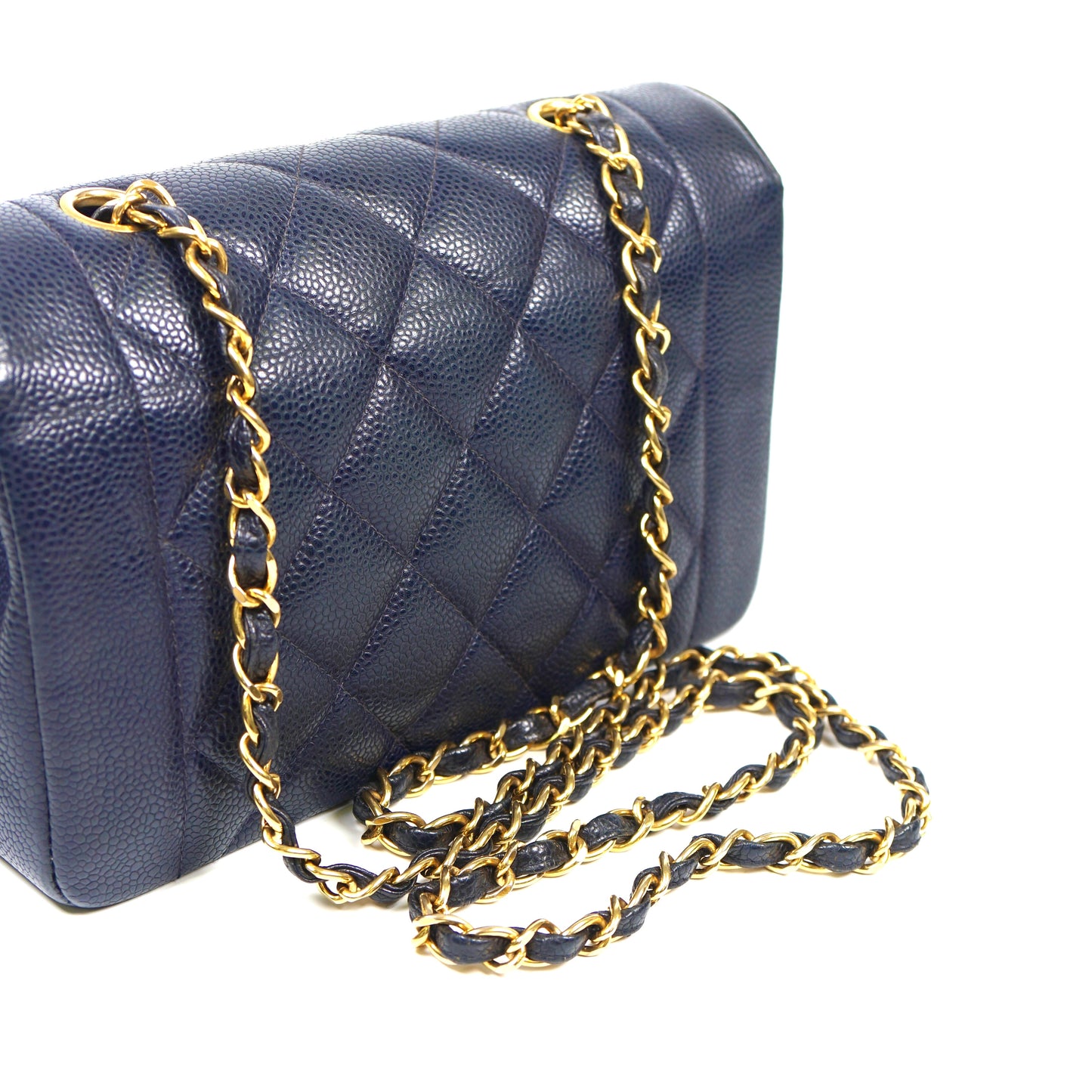 Petra, 2 Series Small Diana Navy Caviar with seal and card