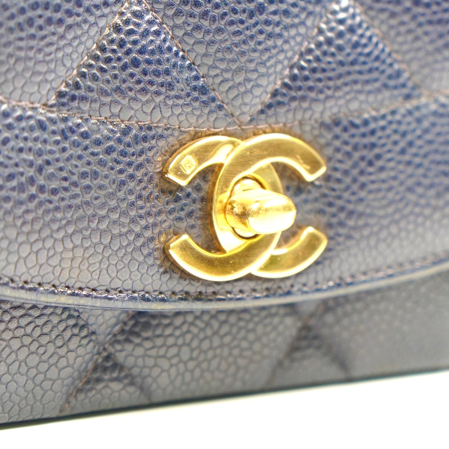 Petra, 2 Series Small Diana Navy Caviar with seal and card