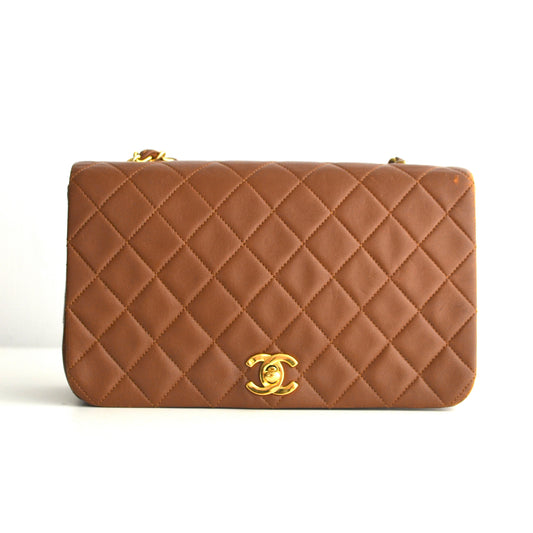 [SPRING SALE] Catriona, 0 series full flap 23cm caramel lambskin with seal
