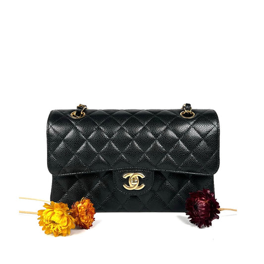 Charlize, Small Classic Flap Black Caviar