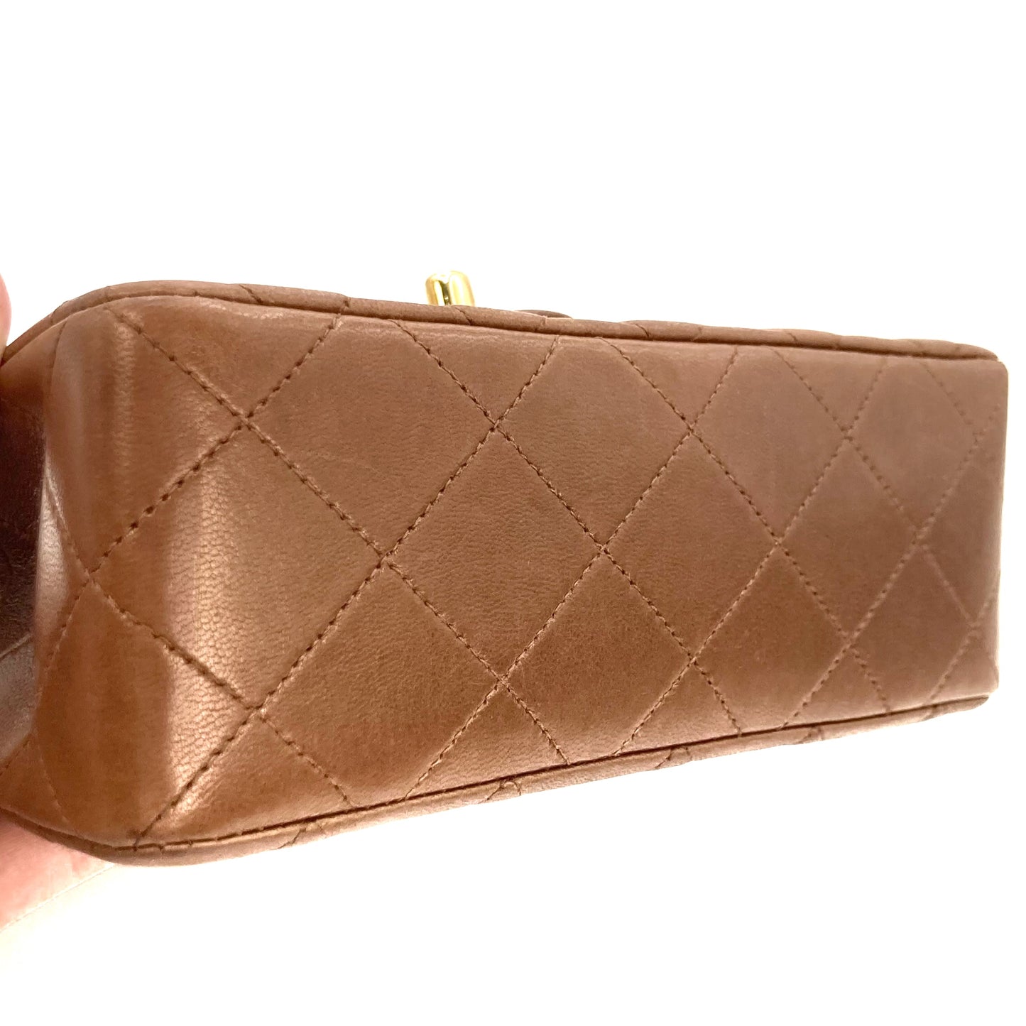 Althea, 2 Series Mini Square 17cm Brown Lambskin with seal only