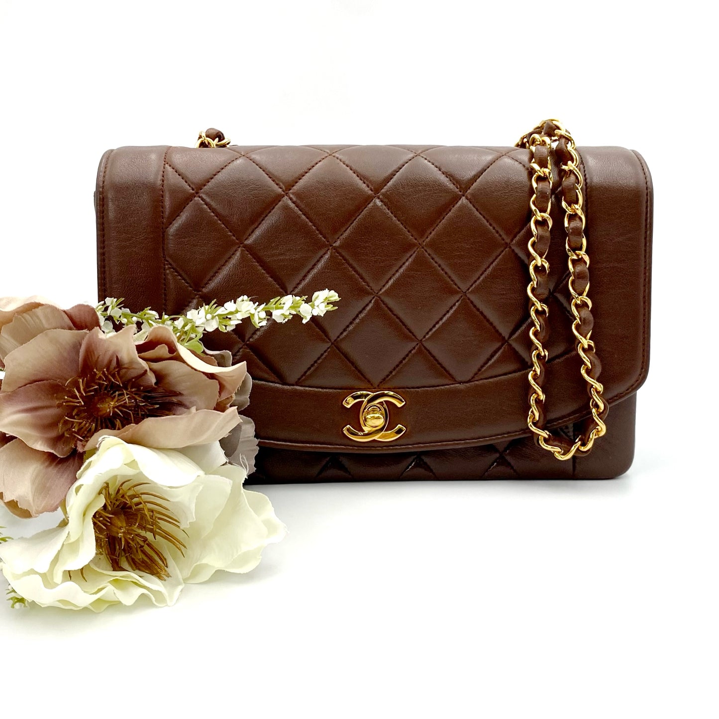 Ori, 3 Series Medium Diana Brown Taupe Lambskin with seal only