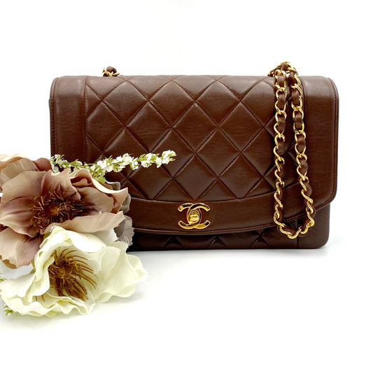 Ori, 3 Series Medium Diana Brown Taupe Lambskin with seal only