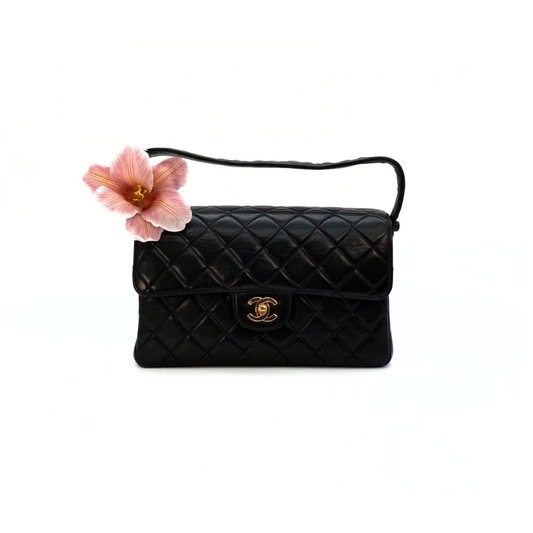 Eito, 4 Series Medium Single Flap Black Lambskin with seal and card