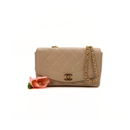 Sakai, Small Diana Pink Beige Caviar with seal only