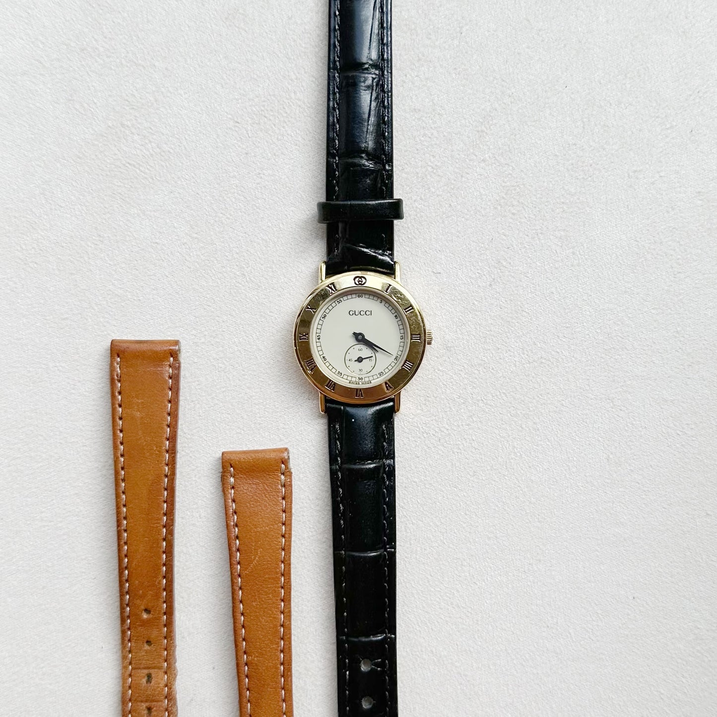 H - GUCCI4 - Gucci 3000.2.L 0450663 GP & leather QZ Ivory