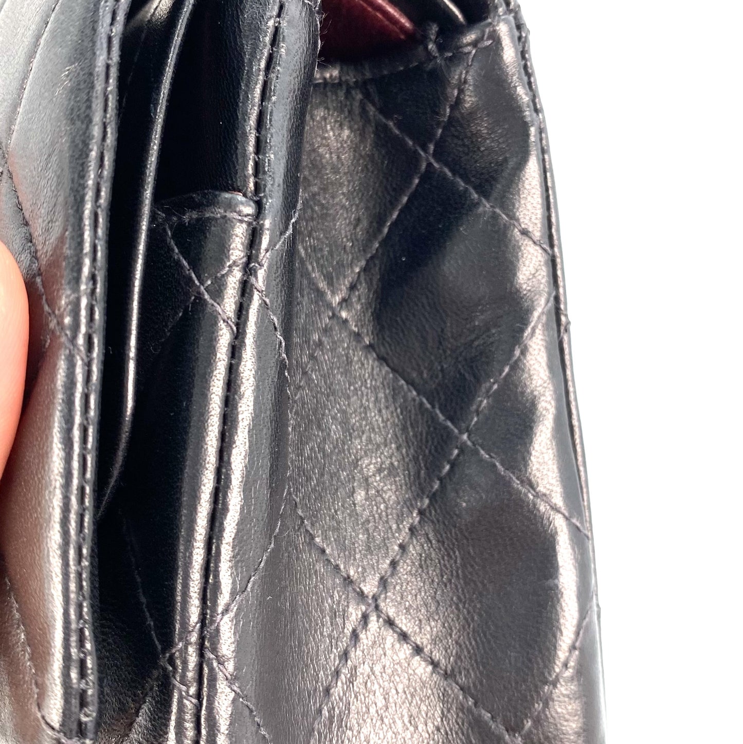 Virly, 7 Series Medium Classic Flap Black Lambskin Silver Hardware with seal and card