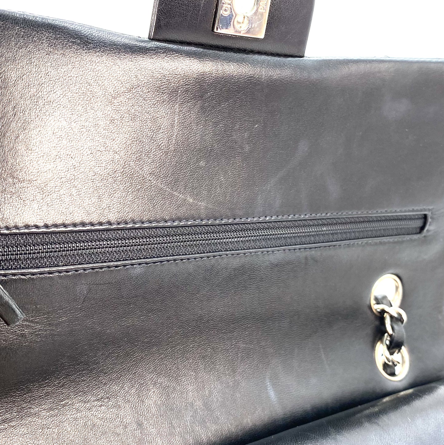 Virly, 7 Series Medium Classic Flap Black Lambskin Silver Hardware with seal and card