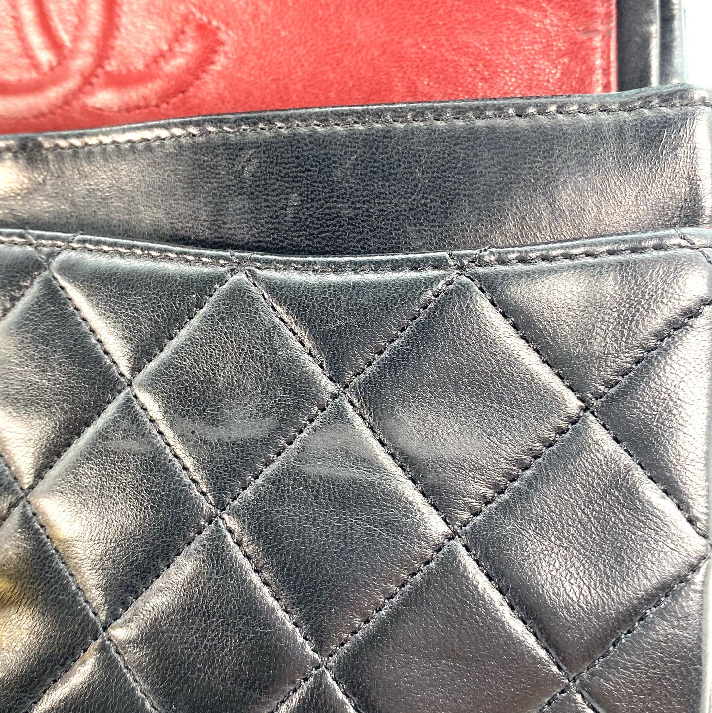 Fen, 1 Series Small Classic Flap Black Lambskin Gold Hardware with seal and card