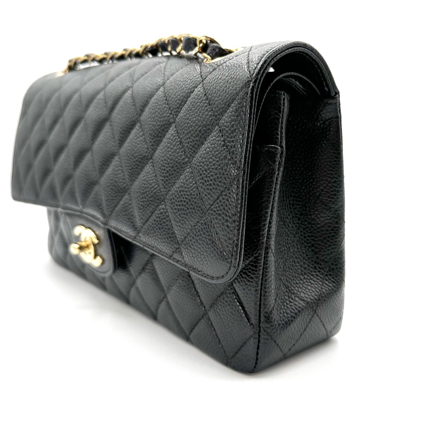 Laurel, 7 series medium classic flap black caviar with seal and card