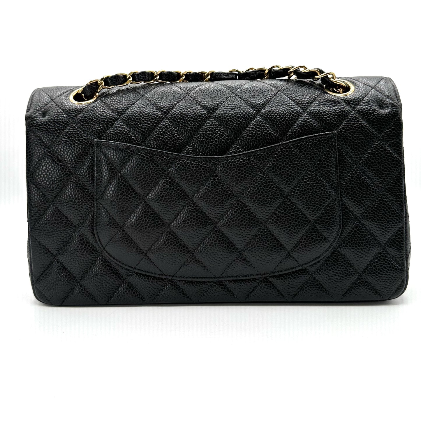 Laurel, 7 series medium classic flap black caviar with seal and card