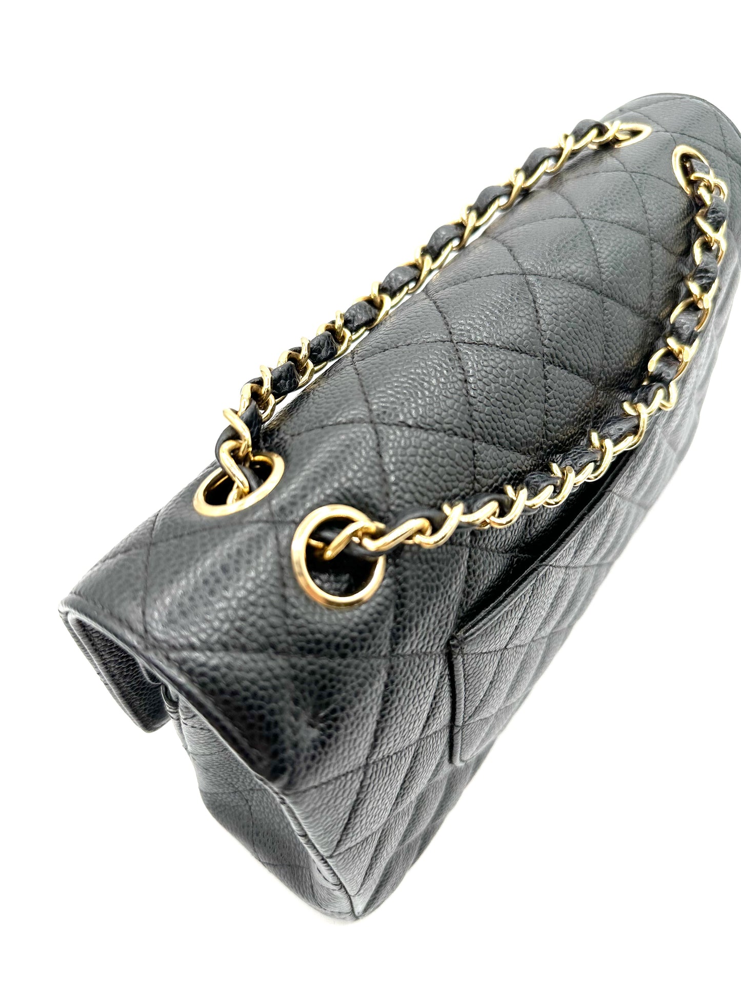 Laurel, 7 series medium classic flap black caviar with seal and card