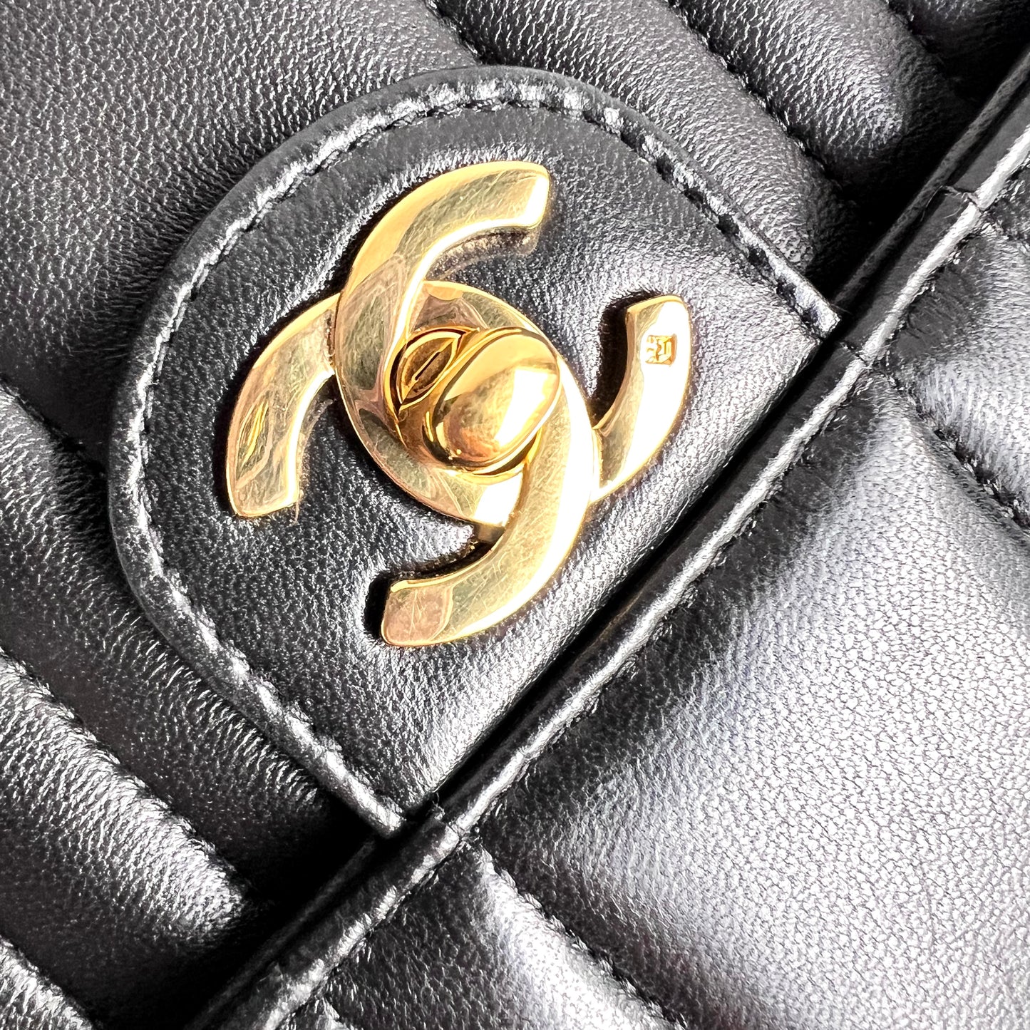 Celeste, 2 Series Square 17cm Mademoiselle Black Lambskin with seal and card