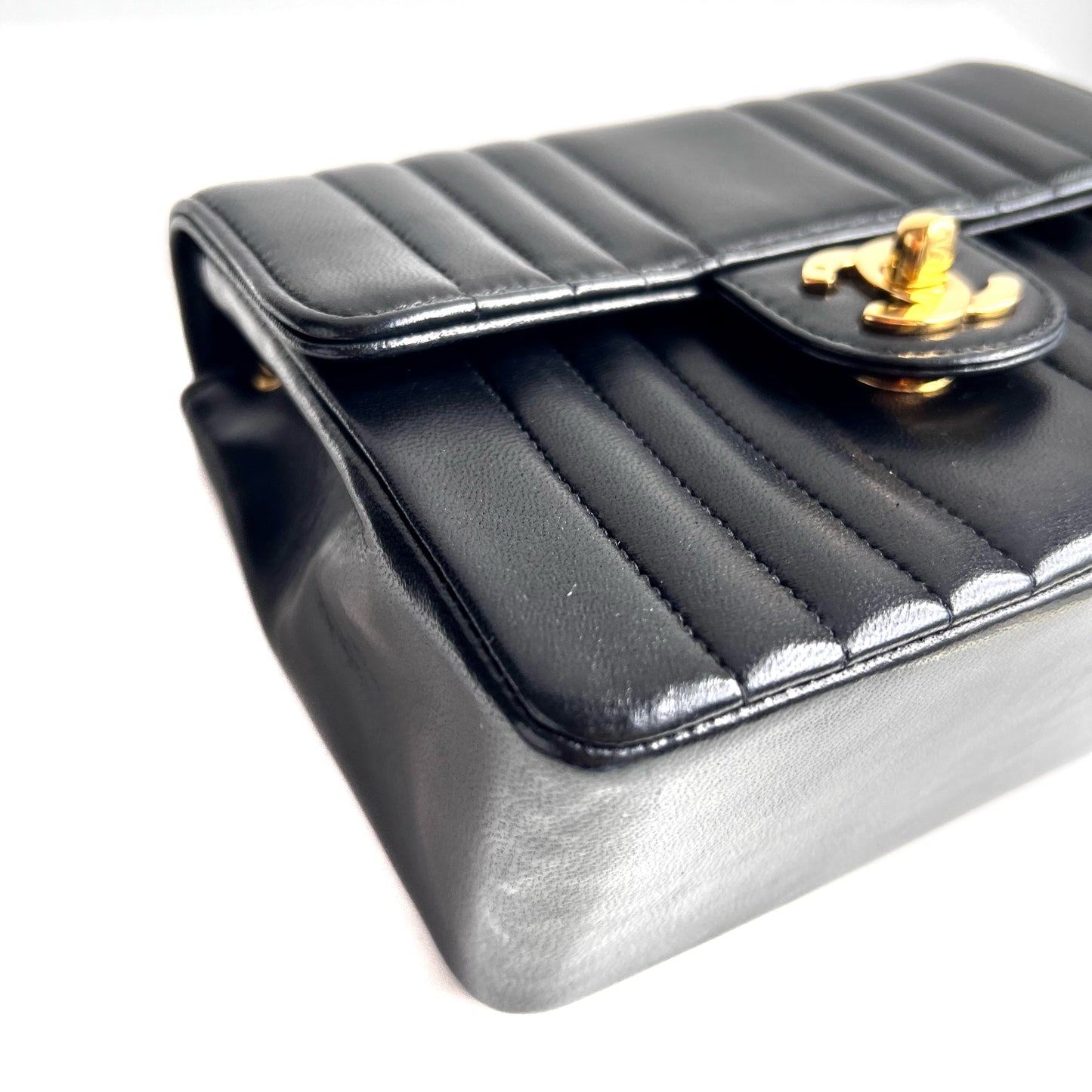 Celeste, 2 Series Square 17cm Mademoiselle Black Lambskin with seal and card