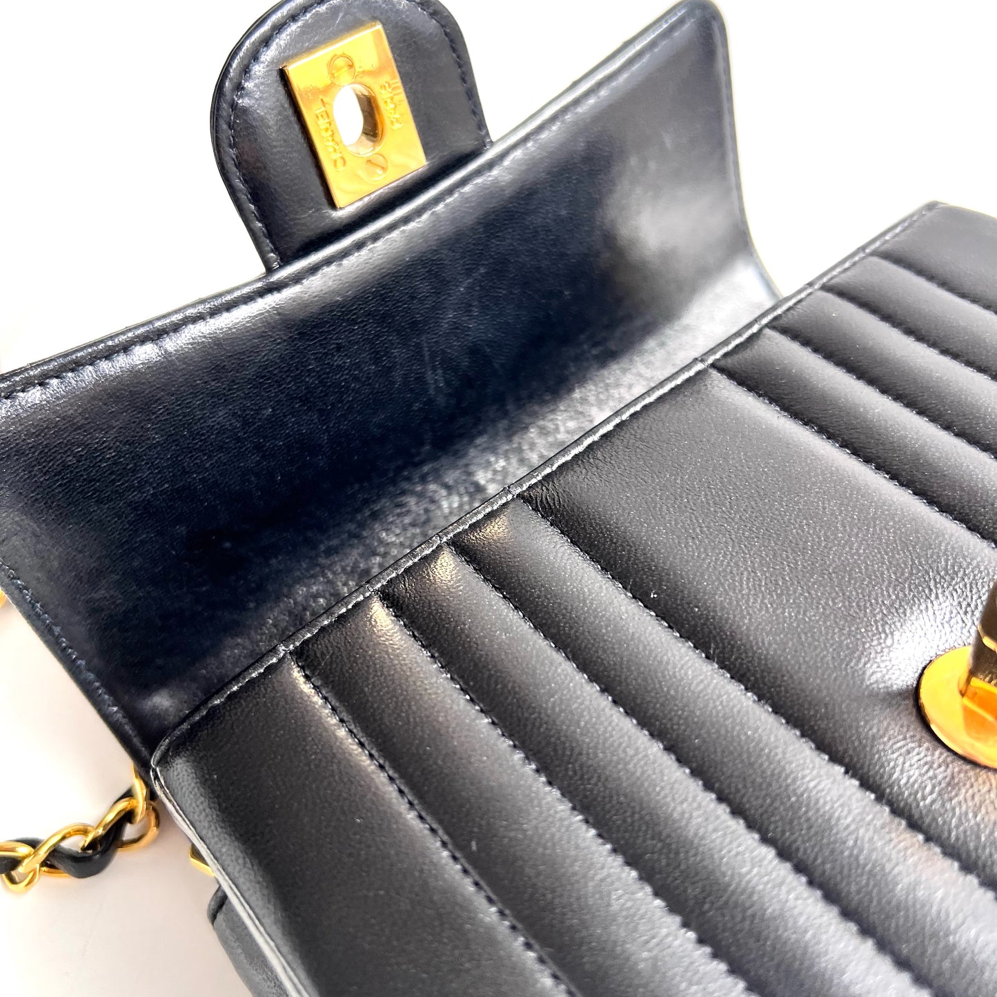 Celeste, 2 Series Square 17cm Mademoiselle Black Lambskin with seal and card