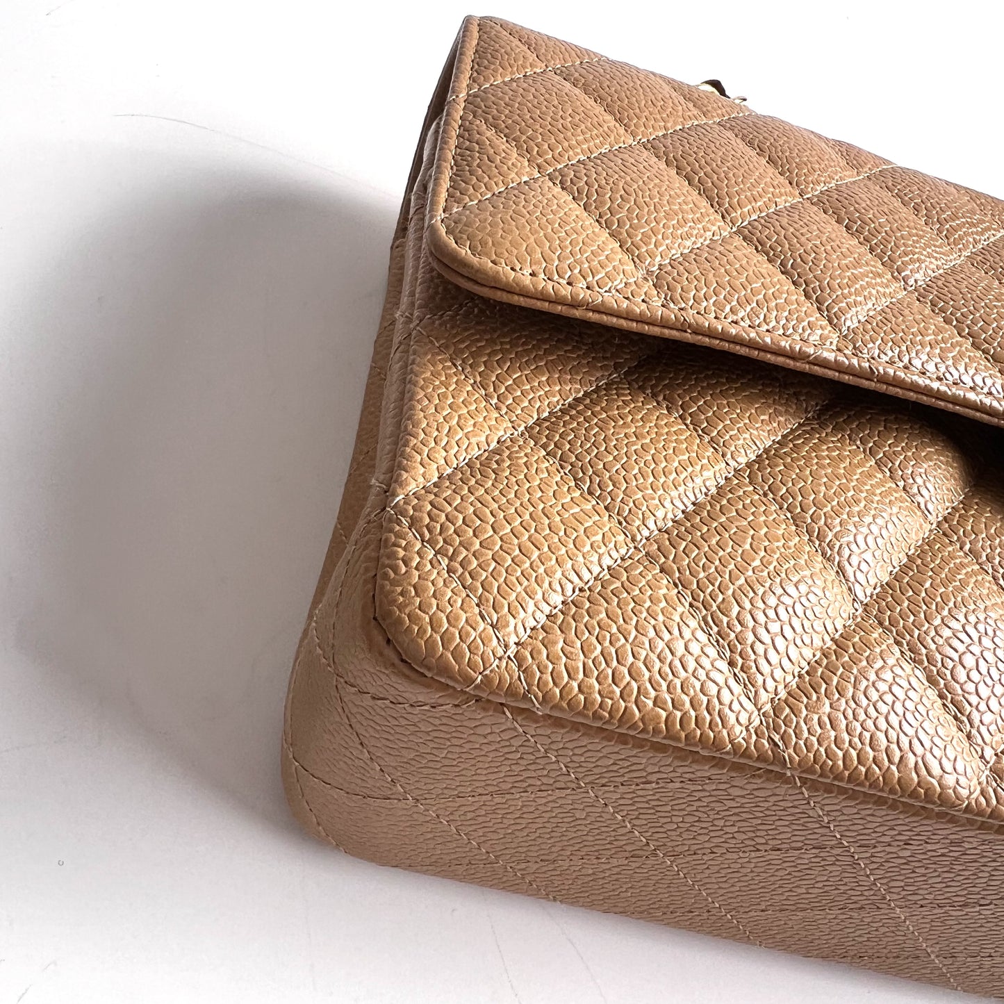 Annalise, 8 series medium classic flap beige caviar with seal and card