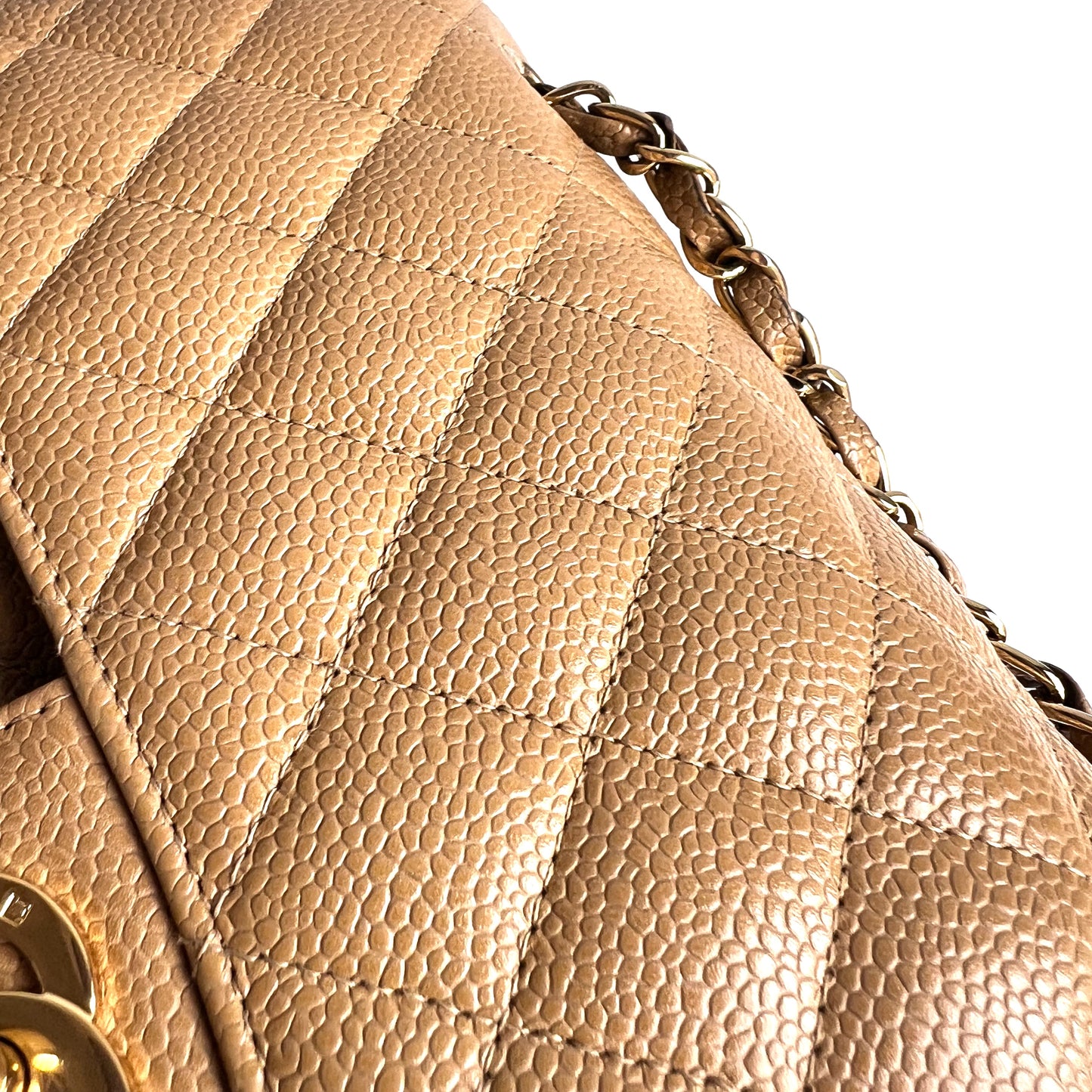 Annalise, 8 series medium classic flap beige caviar with seal and card