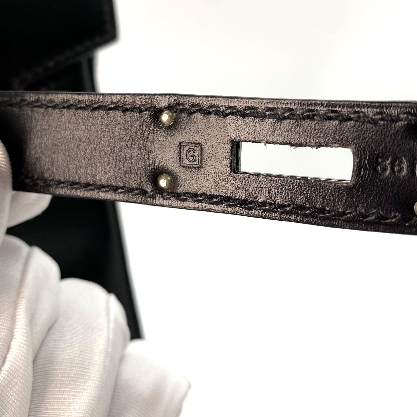 Haya, 2003 Haut A Courroies 32 Black Box Calf SIlver Hardware with stamp □G