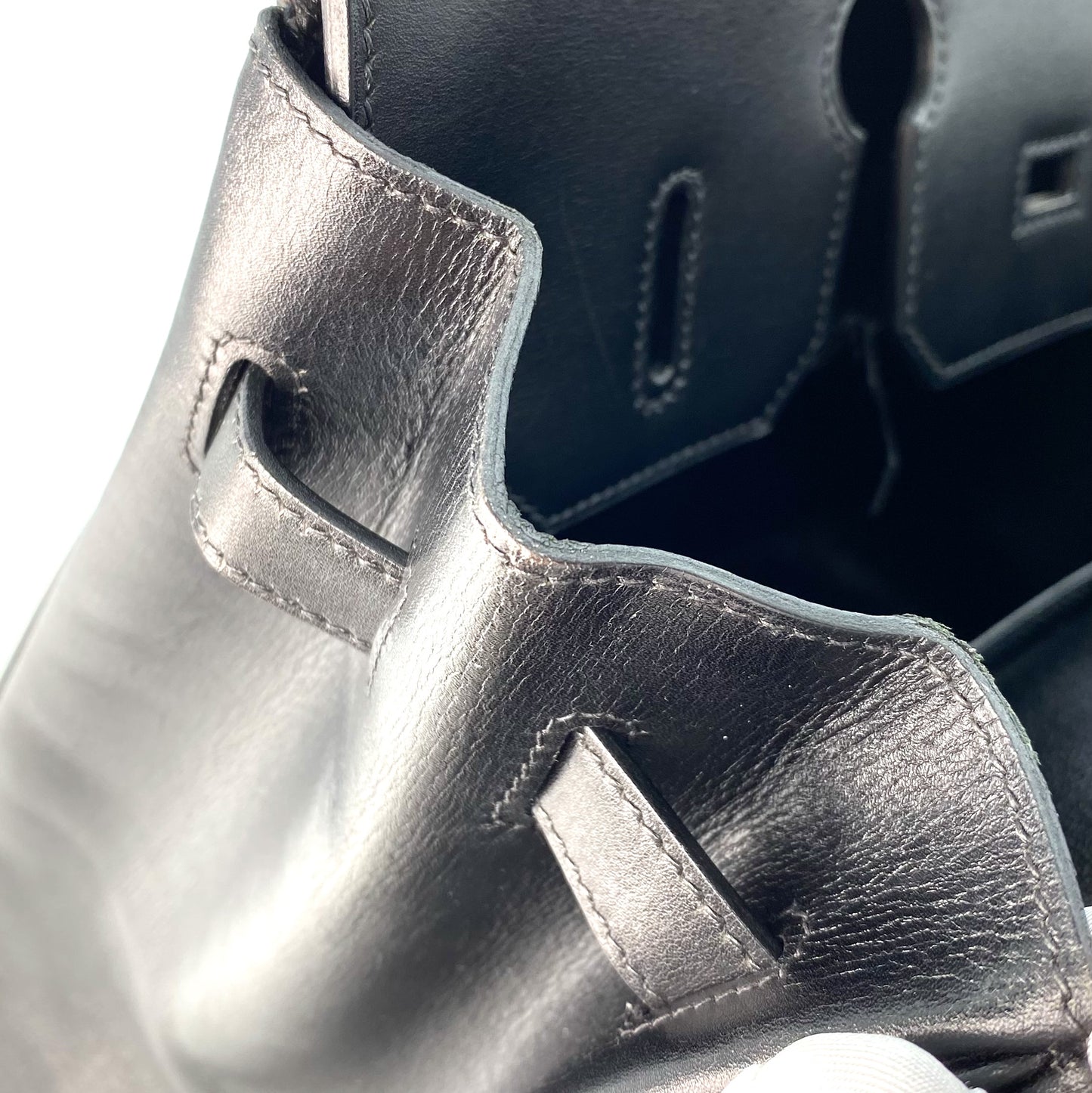 Haya, 2003 Haut A Courroies 32 Black Box Calf SIlver Hardware with stamp □G