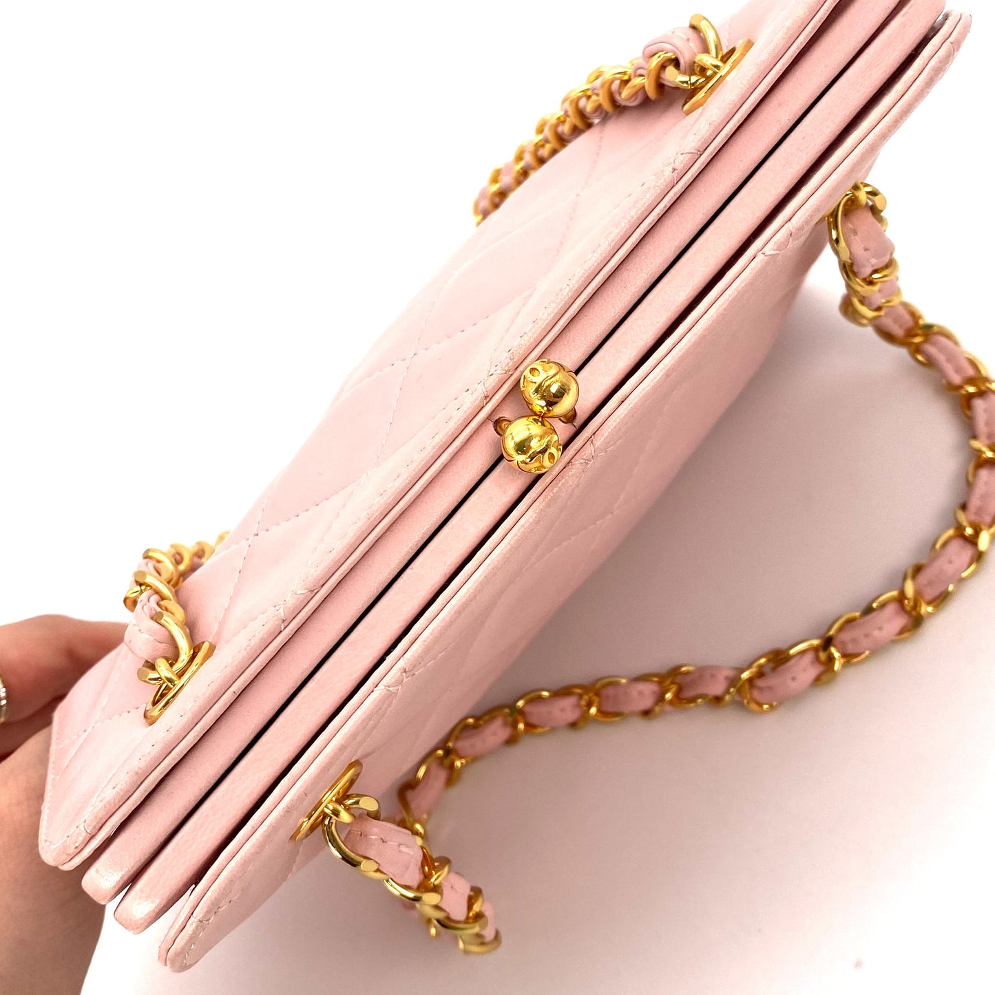 Rosy, 4 Series Matelasse Chain Pink Lambskin with seal only