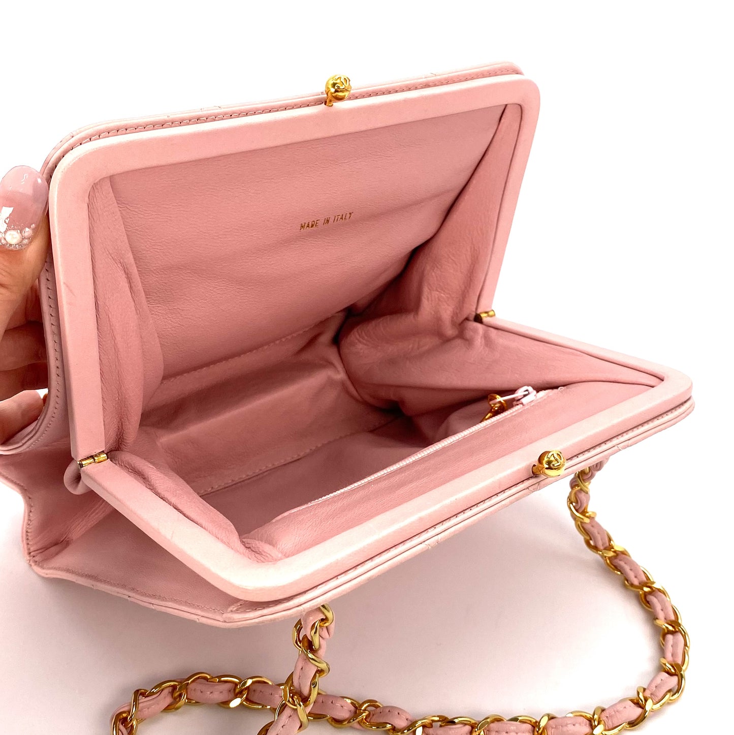 Rosy, 4 Series Matelasse Chain Pink Lambskin with seal only