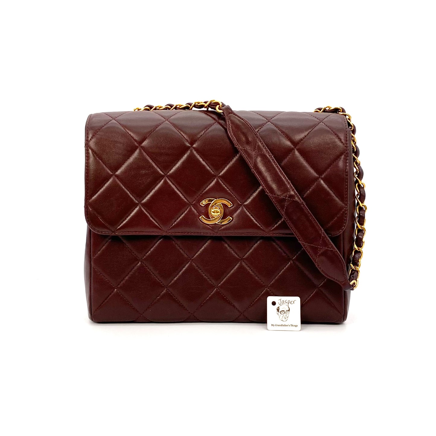 Jasper, 4 Series 23cm Square Dark Brown Mini Lambskin with seal and card