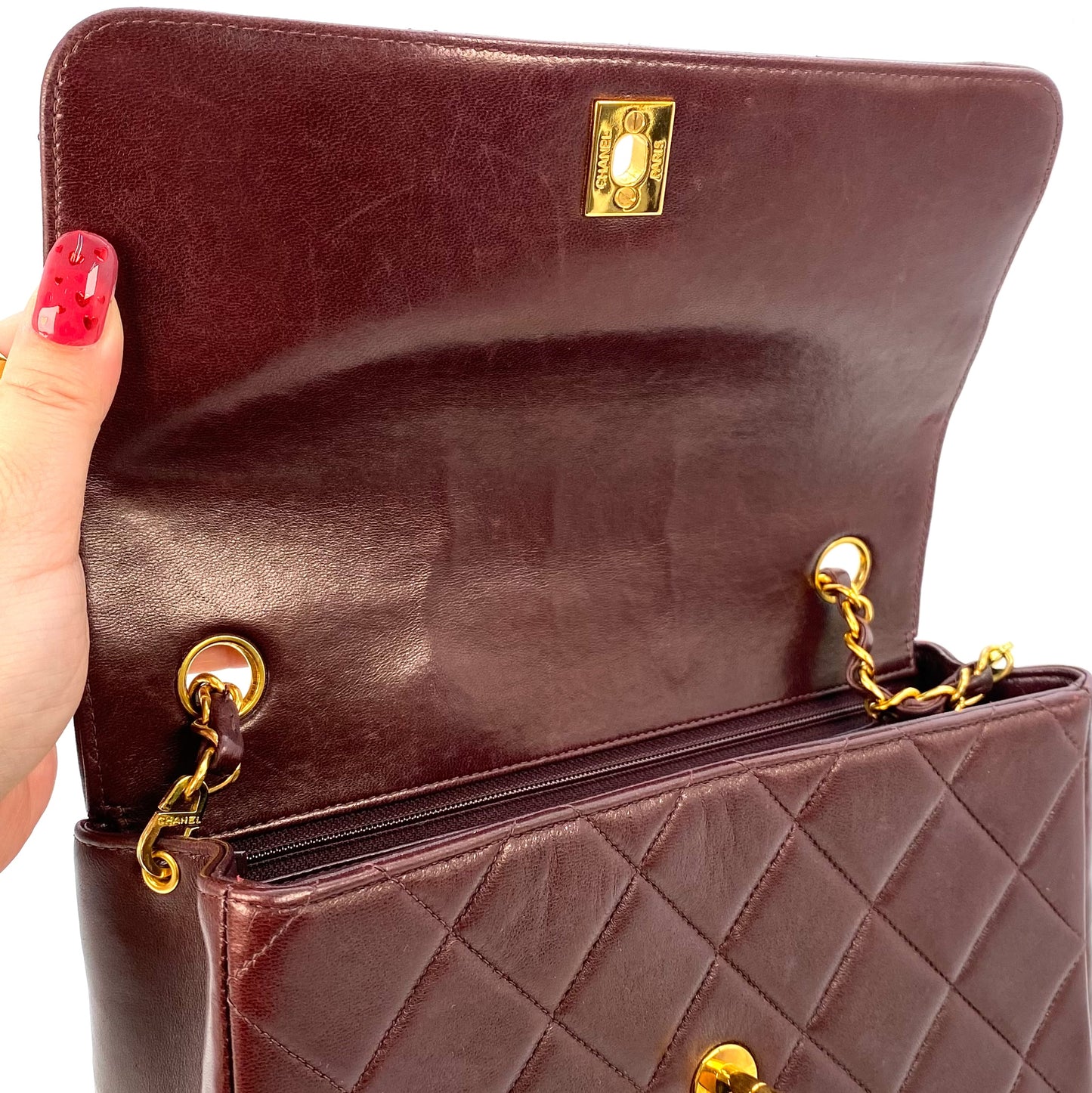 Jasper, 4 Series 23cm Square Dark Brown Mini Lambskin with seal and card