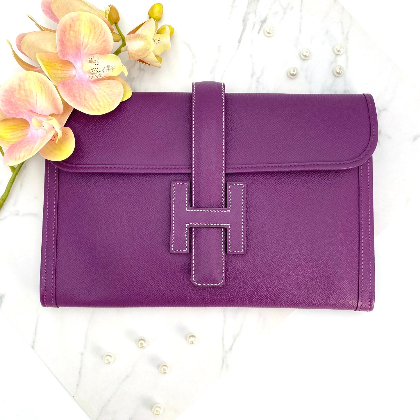 [SPRING SALE] Edna, ⬜︎R 2014 jige PM cassis epsom clutch bag