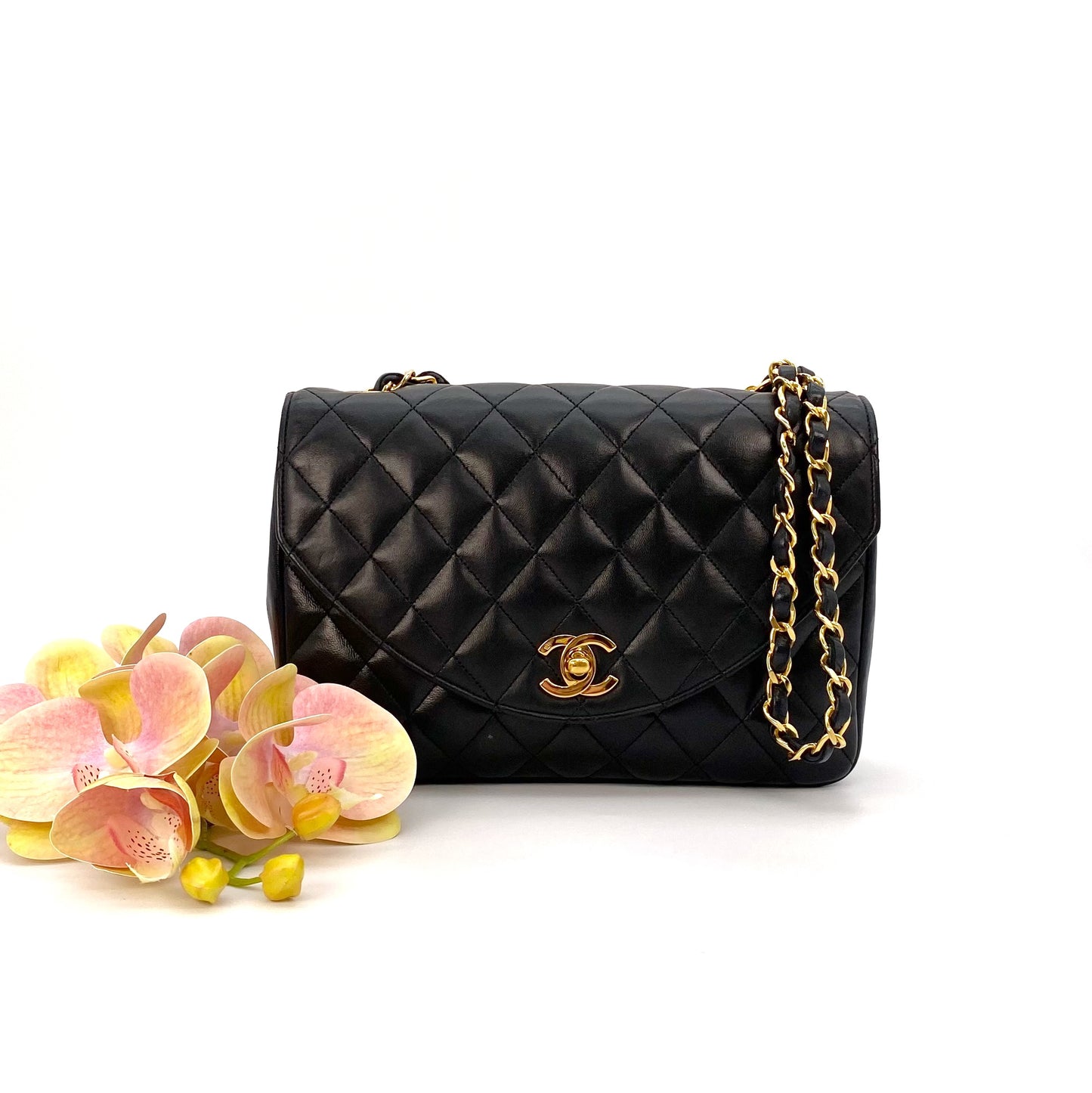 Ian, 0 Series Half Moon Black Lambskin with seal only