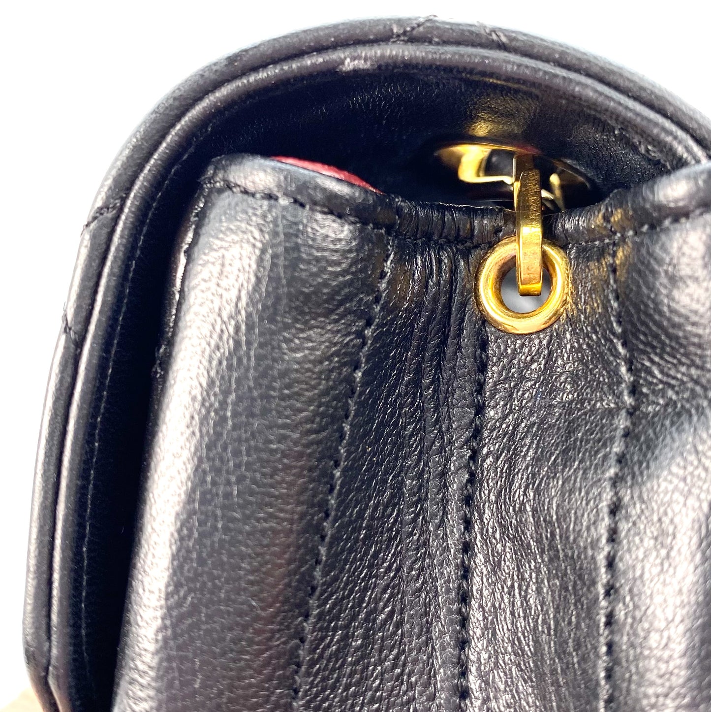 Ian, 0 Series Half Moon Black Lambskin with seal only