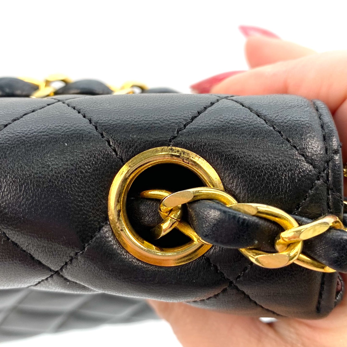 Ian, 0 Series Half Moon Black Lambskin with seal only