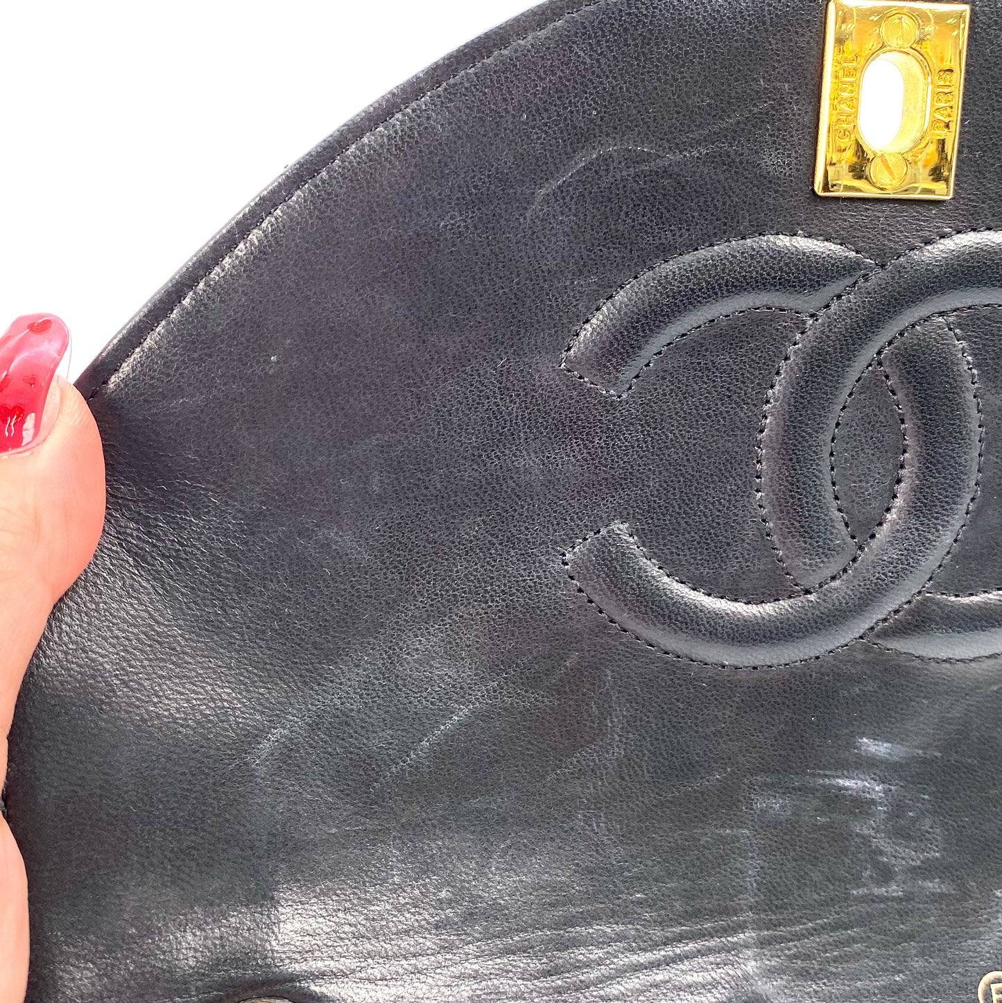 Ian, 0 Series Half Moon Black Lambskin with seal only