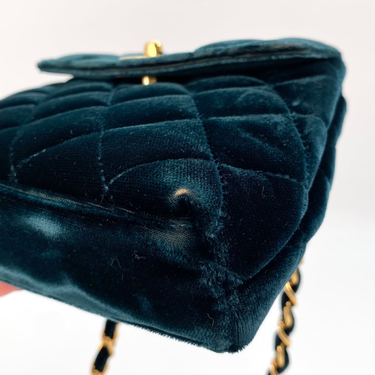 Rowan, 4 Series Mini Velvet Waist Pouch Green Velor with seal and card